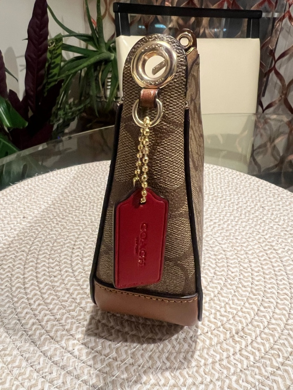Coach Brown Signature Crossbody with Rainbow Strap - Picture 7 of 9